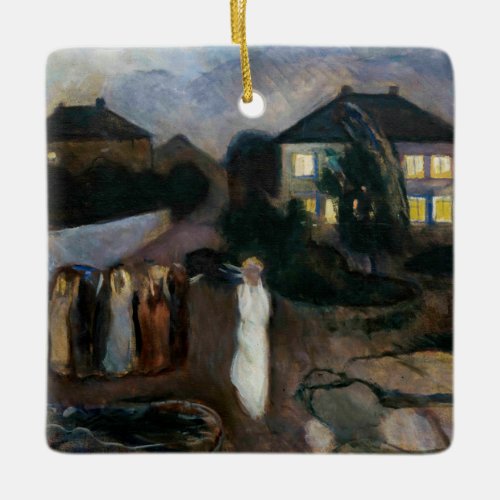 Edvard Munch _ The Storm Ceramic Ornament