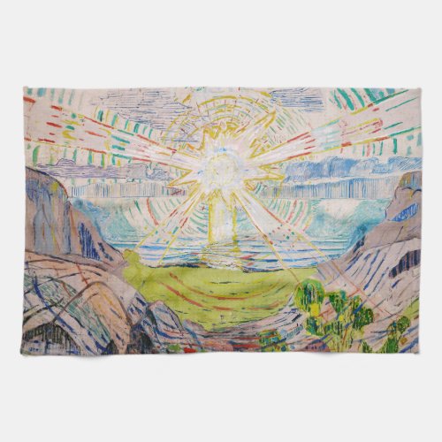 Edvard Munch _ The Sun 1910 Kitchen Towel