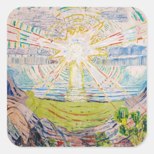 Edvard Munch _ The Sun 1910 Square Sticker