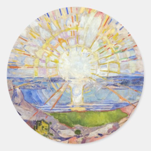 Edvard Munch _ The Sun 1911 Classic Round Sticker