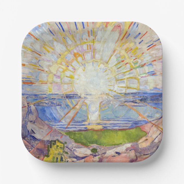Edvard Munch - The Sun 1911 Paper Plates (Front)
