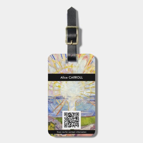 Edvard Munch _ The Sun 1911 _ QR Code Luggage Tag