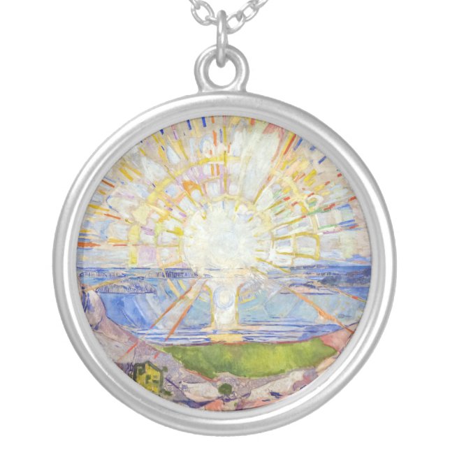 Edvard Munch - The Sun 1911 Silver Plated Necklace (Front)