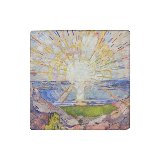 Edvard Munch - The Sun 1911 Stone Magnet (Front)