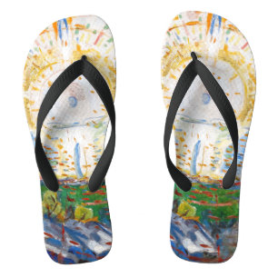 Edvard Munch - The Sun 1912 Flip Flops
