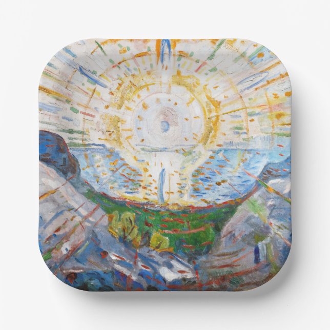 Edvard Munch - The Sun 1912 Paper Plates (Front)