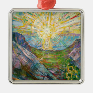 Edvard Munch - The Sun 1916 Metal Ornament