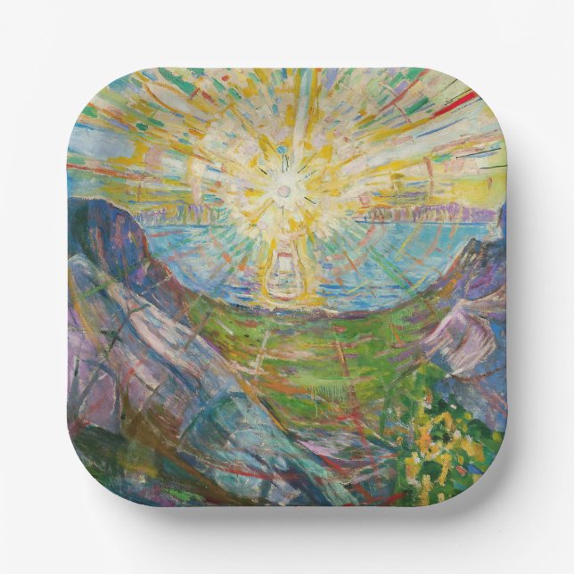Edvard Munch - The Sun 1916 Paper Plates (Front)