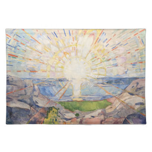Edvard Munch The Sun Radiant Modern Sunburst Art Cloth Placemat