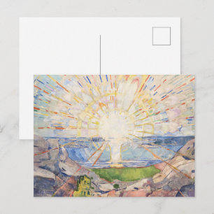 Edvard Munch The Sun Radiant Modern Sunburst Art Postcard