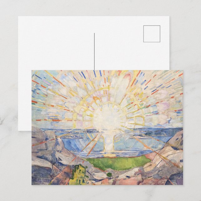 Edvard Munch The Sun Radiant Modern Sunburst Art Postcard (Front/Back)