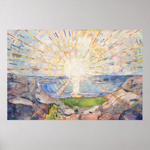 Edvard Munch The Sun Radiant Modern Sunburst Art Poster