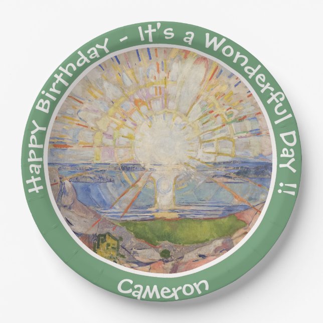 Edvard Munch The Sun (Solen) - Sunrise Party Items Paper Plates (Front)