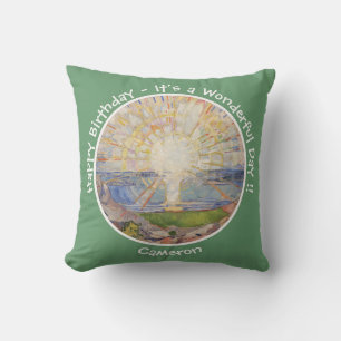 Edvard Munch The Sun (Solen) - Sunrise Party Items Throw Pillow