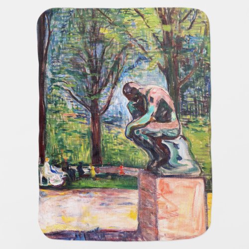 Edvard Munch _ The Thinker by Rodin Baby Blanket