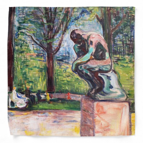 Edvard Munch _ The Thinker by Rodin Bandana