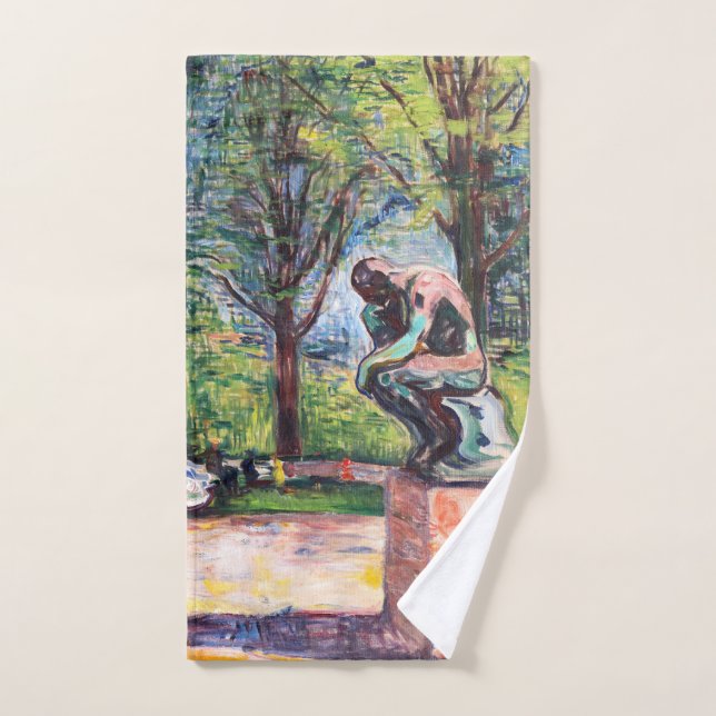 Edvard Munch - The Thinker by Rodin Bath Towel Set (Hand Towel)