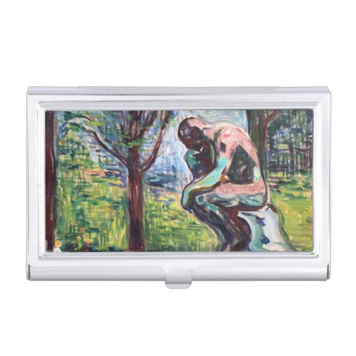 Edvard Munch _ The Thinker by Rodin Business Card Case