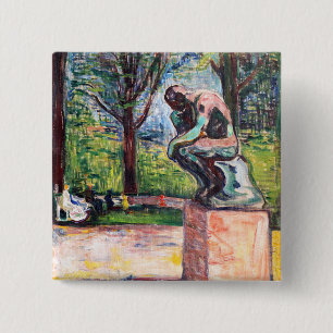 Edvard Munch - The Thinker by Rodin Button