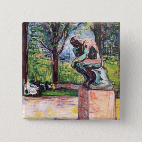 Edvard Munch _ The Thinker by Rodin Button