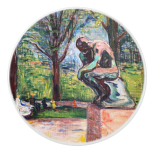 Edvard Munch - The Thinker by Rodin Ceramic Knob