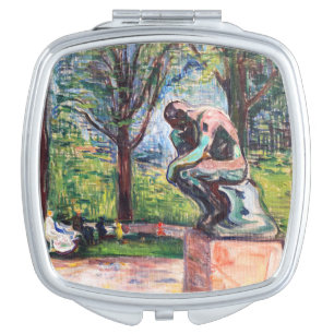 Edvard Munch - The Thinker by Rodin Compact Mirror