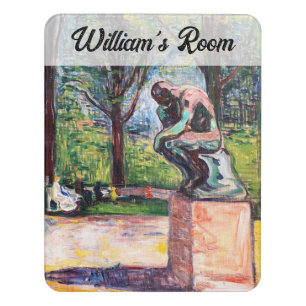 Edvard Munch - The Thinker by Rodin Door Sign