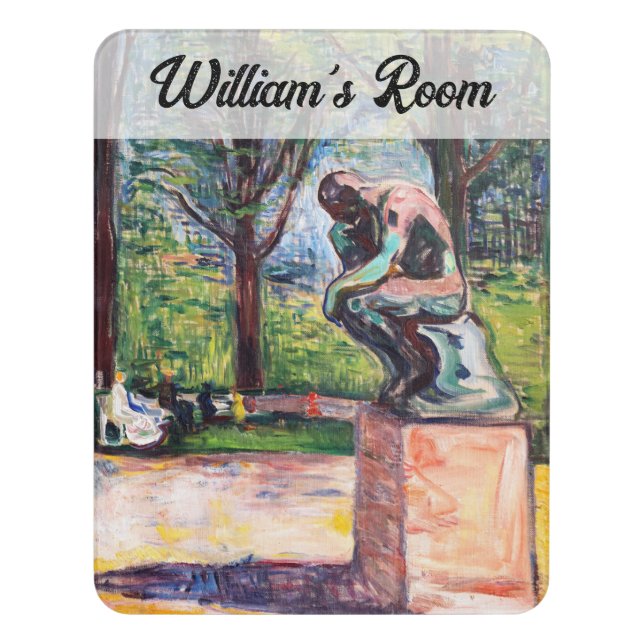 Edvard Munch - The Thinker by Rodin Door Sign (Contemporary Vert)