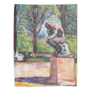 Edvard Munch - The Thinker by Rodin Duvet Cover