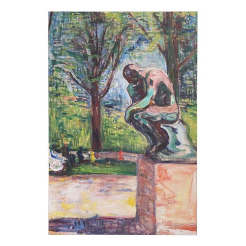 Edvard Munch _ The Thinker by Rodin Faux Canvas Print
