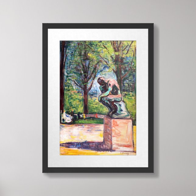 Edvard Munch - The Thinker by Rodin Framed Art (Framed Front)