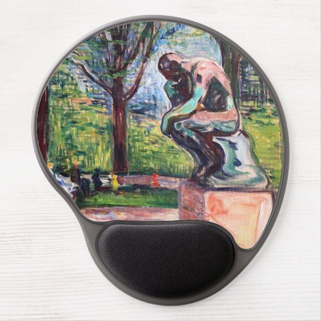 Edvard Munch - The Thinker by Rodin Gel Mouse Pad (Front)