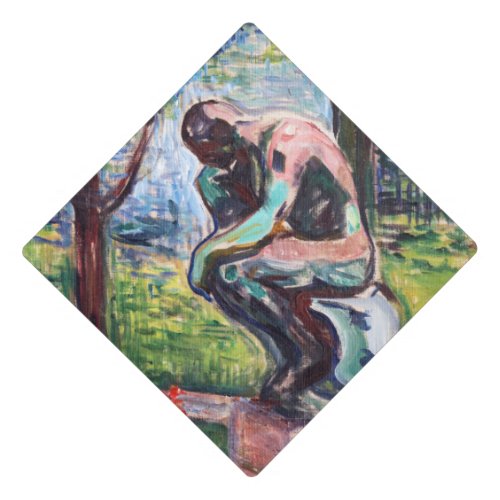 Edvard Munch _ The Thinker by Rodin Graduation Cap Topper