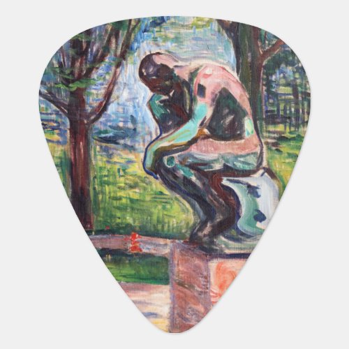 Edvard Munch _ The Thinker by Rodin Guitar Pick