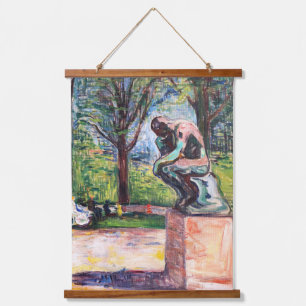 Edvard Munch - The Thinker by Rodin Hanging Tapestry
