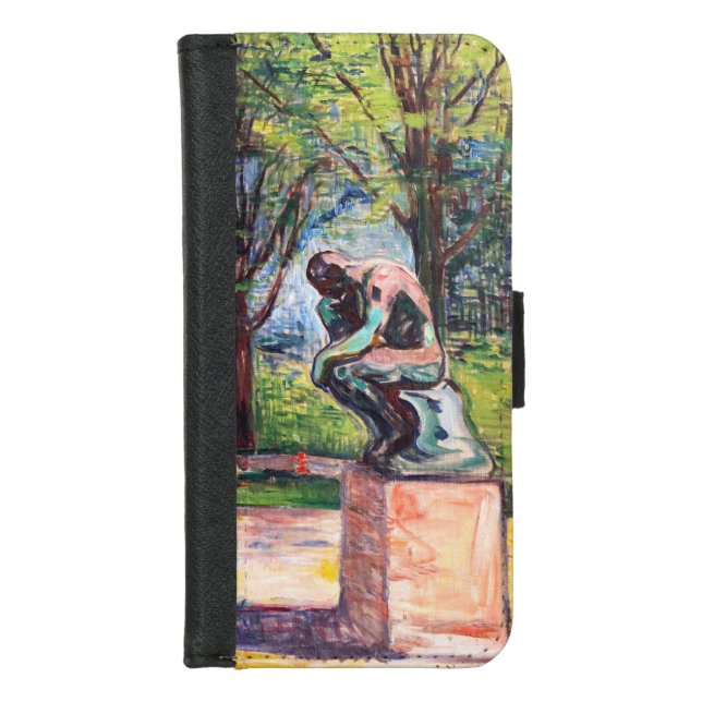 Edvard Munch - The Thinker by Rodin iPhone Wallet Case (Front)