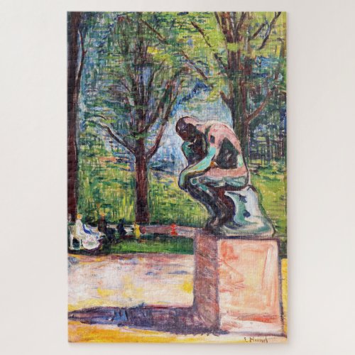 Edvard Munch _ The Thinker by Rodin Jigsaw Puzzle