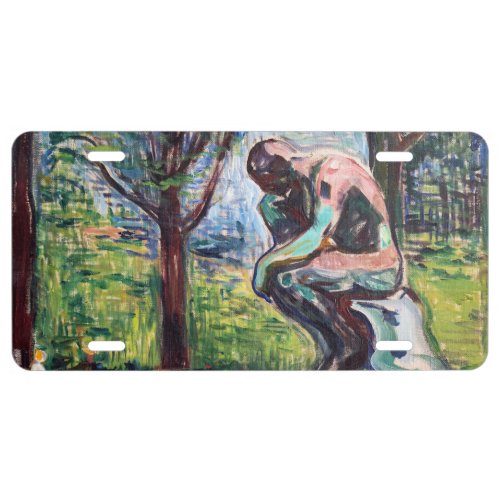 Edvard Munch _ The Thinker by Rodin License Plate