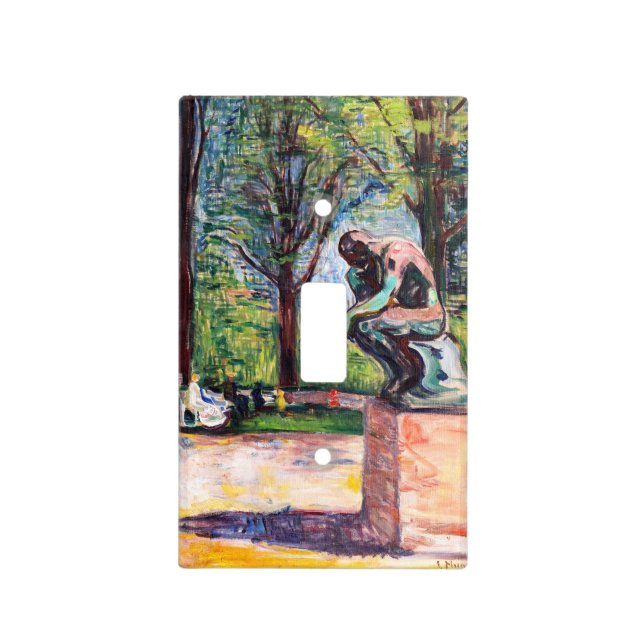 Edvard Munch - The Thinker by Rodin Light Switch Cover (Front)