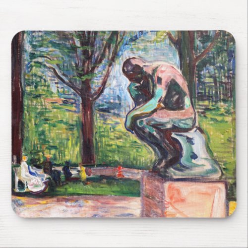 Edvard Munch _ The Thinker by Rodin Mouse Pad