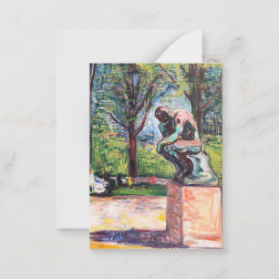 Edvard Munch - The Thinker by Rodin Note Card