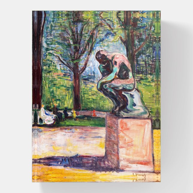 Edvard Munch - The Thinker by Rodin Paperweight (Vertical)