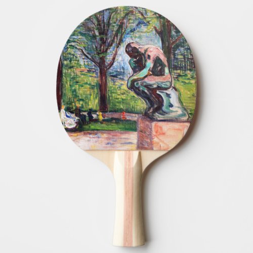 Edvard Munch _ The Thinker by Rodin Ping Pong Paddle