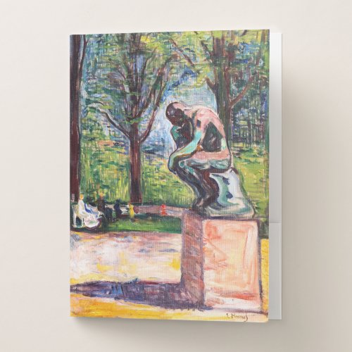 Edvard Munch _ The Thinker by Rodin Pocket Folder