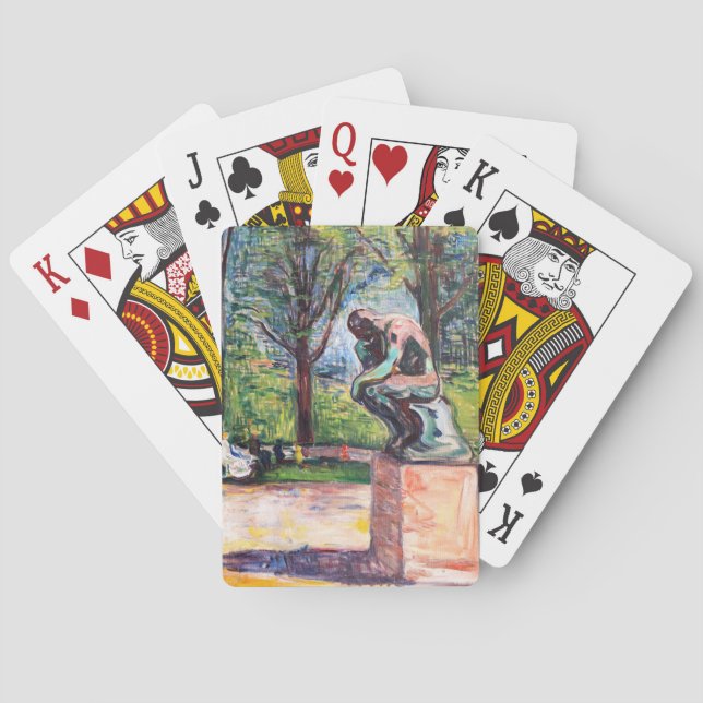Edvard Munch - The Thinker by Rodin Poker Cards (Back)