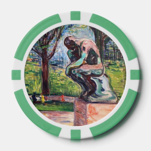 Edvard Munch - The Thinker by Rodin Poker Chips