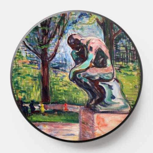 Edvard Munch _ The Thinker by Rodin PopSocket