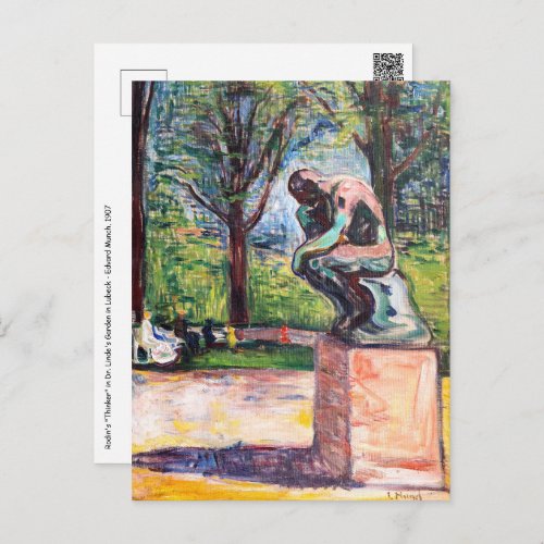Edvard Munch _ The Thinker by Rodin Postcard