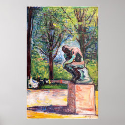 Edvard Munch - The Thinker by Rodin Poster