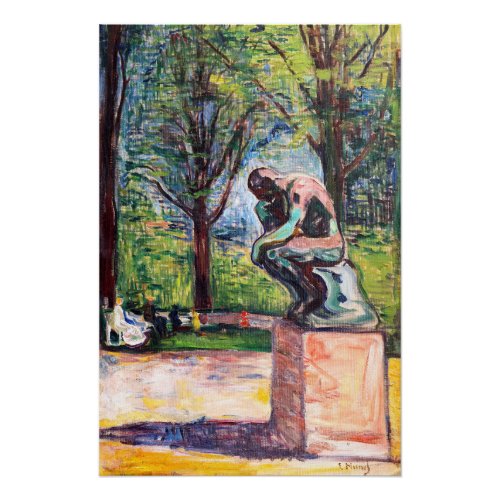 Edvard Munch _ The Thinker by Rodin Poster